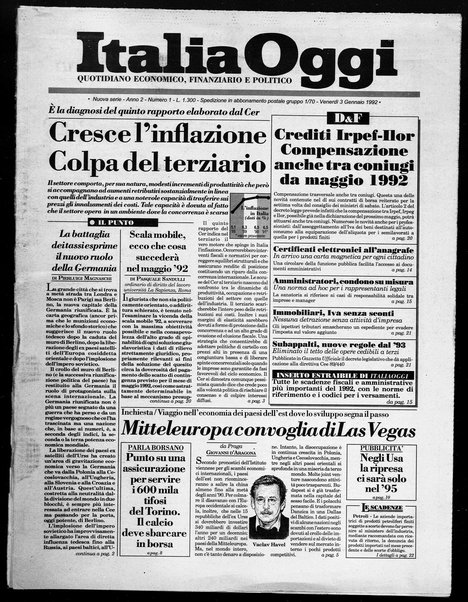 Italia oggi : quotidiano di economia finanza e politica